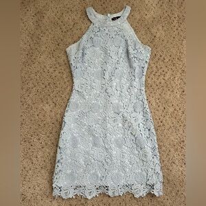 Lulu’s Love Poem Blue Lace Mini Dress